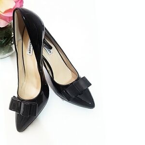 Steve Madden💋Black Patent Bow Pointy Toe Heels